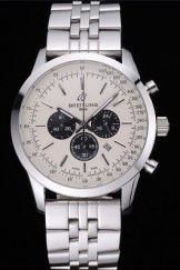 Breitling Transocean Chronograph White Dial Stainless Steel Case And Bracelet 622224