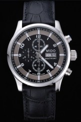 Mido Multifort Cronograph 2 Tone Dial Black Leather Strap 622184