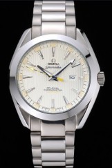 Omega Seamaster Aqua Terra Ivory Dial Black And Yellow Seconds Hand Stainless Steel Bracelet 622525