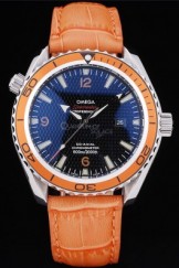 Omega Top Replica 8517 Orange Crocodile Leather Strap Swiss Seamaster Planet Ocean 7 32