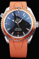 Omega Top Replica 8519 Orange Rubber Strap Seamaster Planet Ocean Orange Luxury Watch