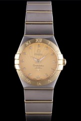 Omega Constellation Pink Dial Two Tone Band 621469