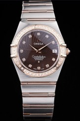 Omega Top Replica 8499 Stainless Steel Strap Constellation Brown Luxury Watch