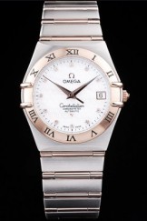 White Top Replica 8504 Stainless Steel Strap Swiss Constellation Luxury Watch