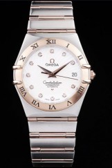 Omega Top Replica 8503 Stainless Steel Strap Constellation Rose Gold Luxury Watch