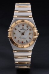 Men's Top Replica 8392 Gold Stainless Steel Strap Omega Constellation Watch