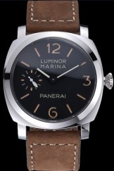 Panerai Luminor Marina Stainless Steel Bezel Khaki Leather Bracelet 622322