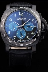 Panerai Top Replica 8539 Black Leather Strap Luxury watch in ion-plated stainless steel case