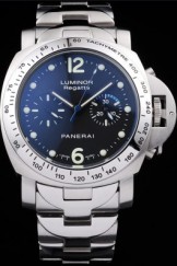 Men's Top Replica 8580 Stainless Steel Strap Stainless Steel Black Dial Panerai Luminor Watch