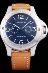 Panerai Top Replica 8546 Brown Leather Strap Blue Luxury Watch 89