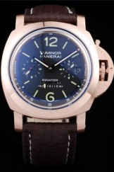 Panerai Top Replica 8570 Brown Leather Strap Rose Gold Luxury Watch 88