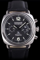 Black Top Replica 8606 Black Leather Strap Panerai Radiomir Luxury Watch
