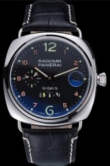 Panerai Radiomir Stainless Steel Bezel Black Leather Bracelet 622325