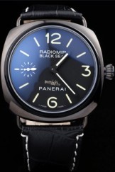 Men's Top Replica 8616 Black Leather Strap Radiomir Black Crocodile Leather Luxury Watch