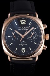 Panerai Top Replica 8608 Black Leather Strap Black Luxury Watch 82