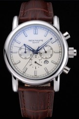 Patek Philippe Grand Complications Perpetual Calendar Stainless Steel Case White Dial Silver Chronograph 622264