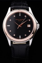 Patek Top Replica 8635 Black Leather Strap Geneve Calatrava Luxury Watch 76