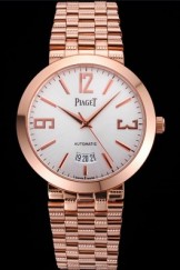Swiss Piaget Traditional White Dial Gold Case Gold Stainless Steel Strap