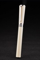 MontBlanc Top Replica 8290 Ivory Strap Silver Trimmed Ivory Ballpoint Pen With Cap