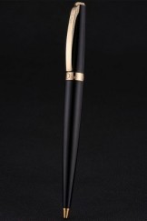 Christian Dior Gold Rimmed Black Ballpoint Pen 622735