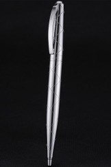 Christian Dior Pattern Grooved Silver Ballpoint Pen 622744