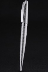 Christian Dior Fully Embossed Wave Pattern Silver Ballpoint Pen 622753