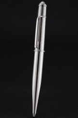 Cartier Upper Body Engraved Silver Ballpoint Pen 622774