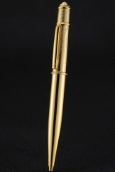 Cartier Upper Body Engraved Gold Ballpoint Pen 622775