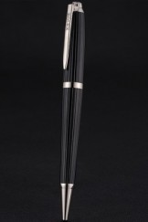 Rolex Silver Rimmed Black Ballpoint Pen 622807