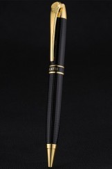 Bugatti Gold Rimmed Black Ballpoint Pen 622821