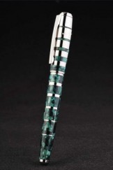 MontBlanc Top Replica 8288 Green Strap Silver Ring Pattern Textured Green Ballpoint Pen With MB Inscribed Cap