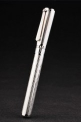 MontBlanc Top Replica 8293 Strap Silver Cutwork Ballpoint Pen With MB Inscribed Cap