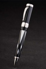 MontBlanc Top Replica 8295 Black Strap Black And Silver Design Ballpoint Pen With MB Inscribing