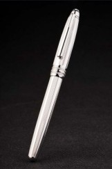 MontBlanc Top Replica 8319 Strap Silver Cutwork Ballpoint Pen With MB Inscribed Cap