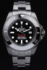 Rolex Top Replica 8896 Black Stainless Steel Strap DeepSea Jacques Piccard Limited Luxury Watch