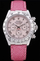Rolex Top Replica 8846 Pink Leather Strap Pink Luxury Watch