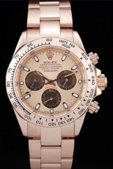 Rolex Top Replica 8829 Stainless Steel Strap Daytona Rose Gold Plated Stainless Steel Bezel Rose Gold Dial