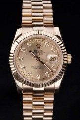 Gold Top Replica 8796 Gold Stainless Steel Strap Day-Date Luxury Watch 2