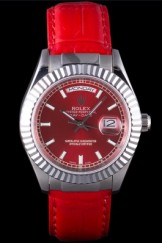 Rolex DayDate 2013 with Red Dial and Red Leather Band rl428 621390