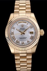 Rolex Day Date Gold Case White Dial 622268
