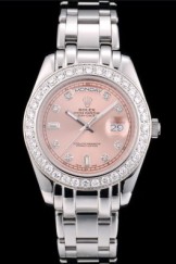 Rolex DayDate Top Replica 9192 Diamond Plated Stainless Steel Bezel Rose Dial 41989
