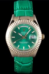 Rolex Day-Date Oyster Collection Green Leather Band 621491