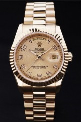 Rolex Top Replica 8791 Gold Stainless Steel Strap Gold Luxury Watch 180