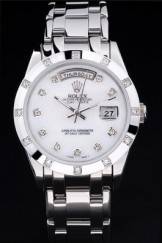 Silver Top Replica 8819 Stainless Steel Strap Day-Date Luxury Watch