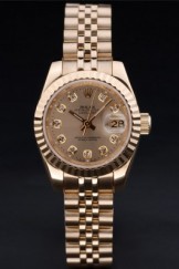 Rolex Top Replica 8707 Gold Stainless Steel Strap Luxury Gold Watch 141
