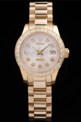 Rolex Top Replica 8771 Gold Stainless Steel Strap Gold Luxury Watch