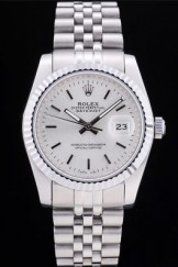Rolex Datejust Silver Dial Ribbed Bezel 7457