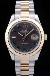 Rolex Datejust Brown Dial Gold Ribbed Bezel 7479