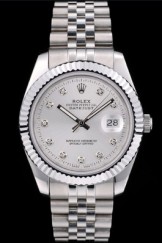 Rolex Swiss Top Replica 9212 DateJust Stainless Steel Ribbed Bezel Silver Dial 41996