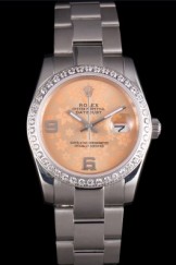 Rolex Top Replica 8728 Stainless Steel Strap Orange Luxury Watch